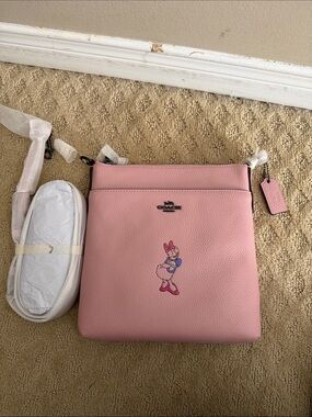 Coach Pink Daisy Duck Leather Crossbody Bag